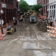 Drone shot of renovations at Laclede's Landing December 2